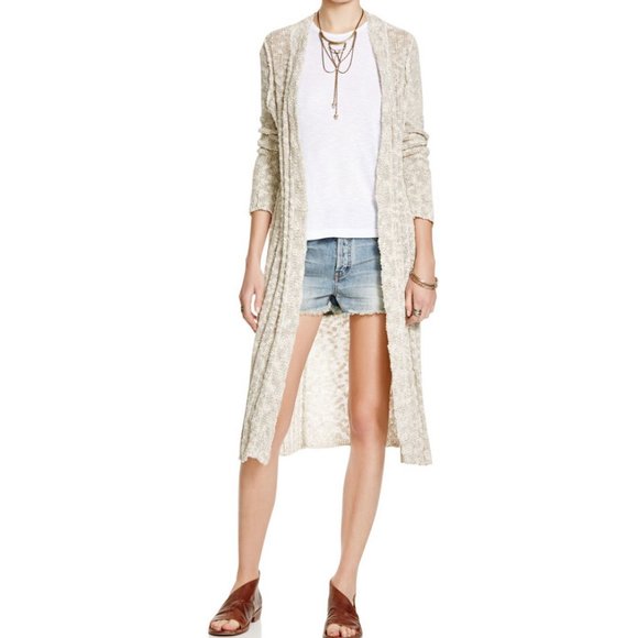 Free People Linen Blend Free Spirit Ribbed Duster - Picture 6 of 8